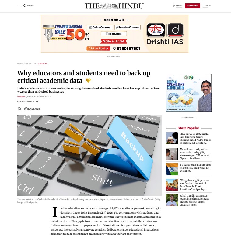 Why educators and students need to back up critical academic data