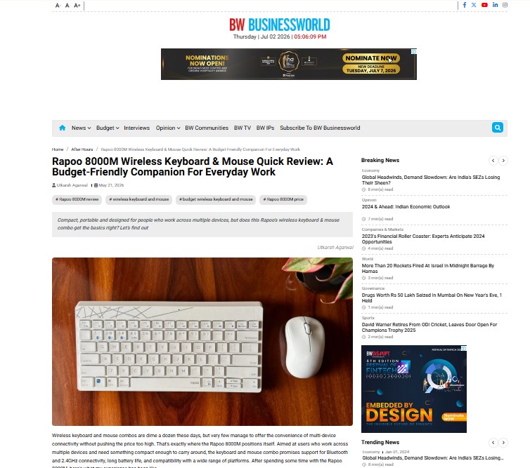 Rapoo 8000M Wireless Keyboard & Mouse Quick Review: A Budget-Friendly Companion For Everyday Work