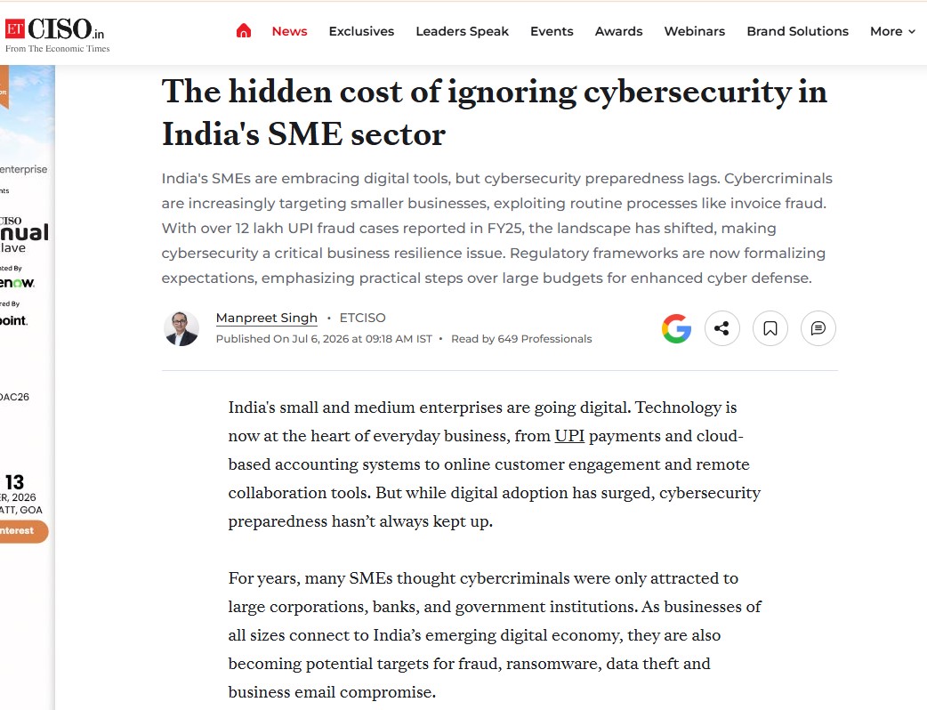 The hidden cost of ignoring cybersecurity in India's SME sector