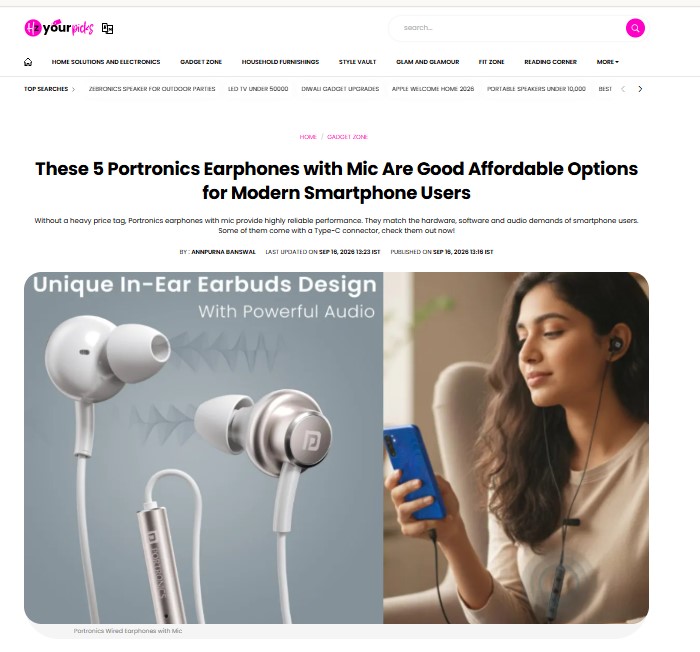 These 5 Portronics Earphones with Mic Are Good Affordable Options for Modern Smartphone Users